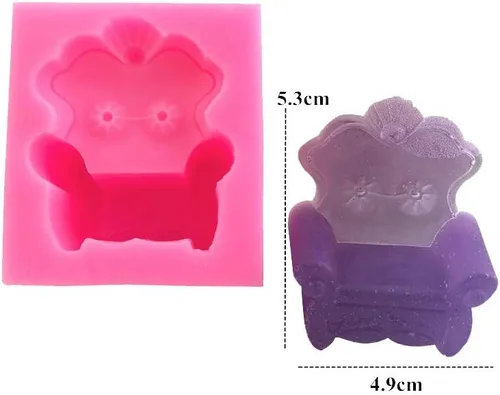 Vista 4 de 3D Sofá Silla Molde de Silicona Estilo Europeo Muebles Decoración de Pasteles Moldes de Fondant Pastel Molde de Chocolate Candy Gum Pasta Jabón