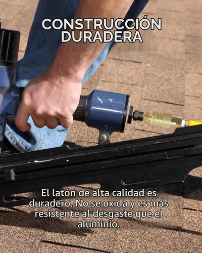 Vista 5 de Acoplador industrial macho de latón de 1/4 pulgadas, paquete de 2
