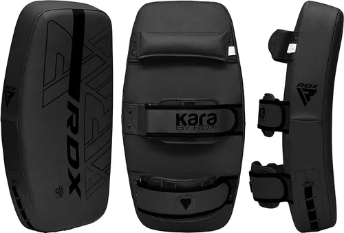 Vista 9 de RDX Almohadillas Tailandesas Curvas Kickboxing Muay Thai con Mango de Agarre Sólido, Cuero de Piel Maya KARA Escudo de Golpes para Rodillas, Codos