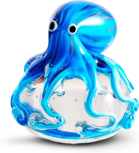 Vista 7 de EUSTUMA Adorno de figura de gato de vidrio soplado a mano, adorno de animal para decoración del hogar, colección de animales para regalo