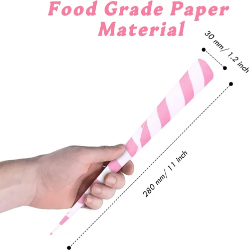 Vista 2 de Outamateur 90 conos de papel de algodón multicolor para fabricación de algodón de azúcar en fiestas y festivales