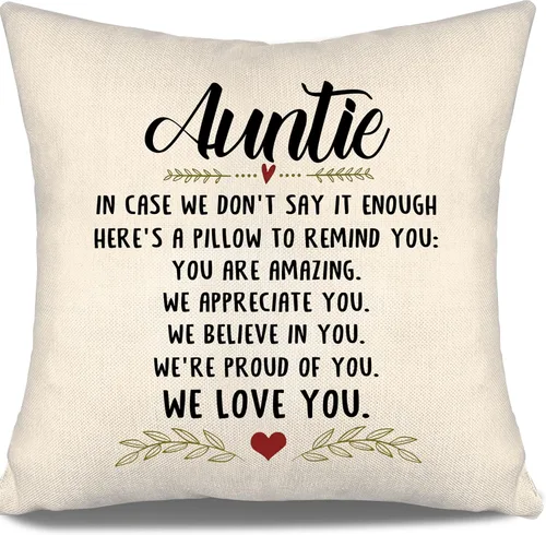Vista 44 de En caso de que no lo diga lo suficiente aquí hay una almohada para recordarte que eres increíble, te aprecio, te quiero. Funda de almohada para tía