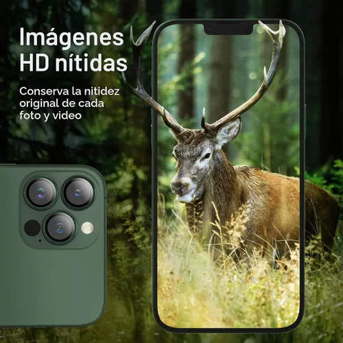 Vista 4 de JETech Protector de lente de cámara para iPhone 13 Pro Max/13 Pro, verde Verde alpino