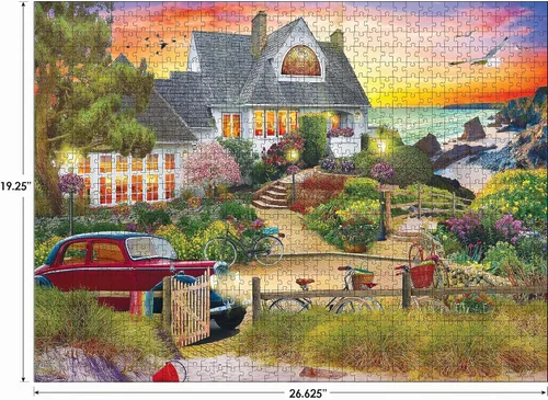 Vista 5 de RoseArt - My Happy Place - Seaside Hill - Rompecabezas de 1000 piezas para adultos