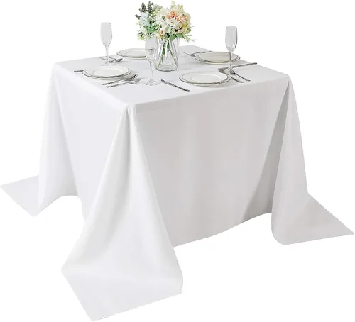 Vista 96 de Mantel rectangular de tela de poliéster lavable de 60 x 120 pulgadas, para decoración de bodas, fiestas, comedores, banquetes