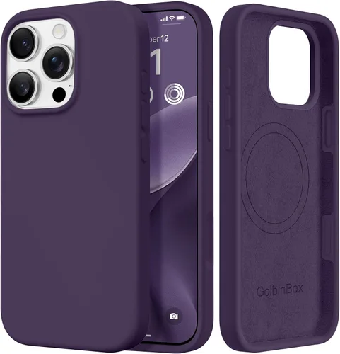 Vista 39 de GolbinBox Funda magnética para iPhone 17, compatible con MagSafe, cubierta de silicona integrada para control de cámara, funda de silicona líquida a