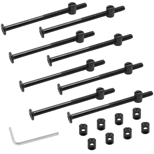 Vista 10 de Biaungdo M6 x 90mm Tornillos para Cama Litera, Pernos de Accionamiento Hexagonal con Soporte de Barril para Muebles, Tuercas de Pernos para Muebles