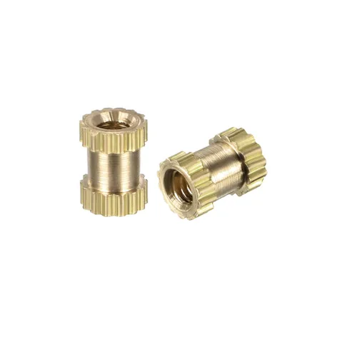 Vista 5 de uxcell Tuercas de inserción moleteadas – 100 piezas M2 x 0.157 in de longitud x 0.126 in de diámetro exterior rosca hembra tuerca de inserción