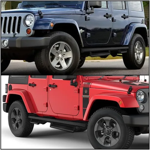 Vista 3 de Estribos laterales compatibles con Jeep Wrangler JK 2007-2018 de 4 puertas, barra de estilo todo terreno de acero negro de IKON MOTORSPORTS, 2008