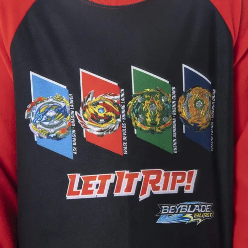 Vista 2 de Beyblade Burst - Conjunto de pijama para niños (2 piezas, camiseta y pantalones)