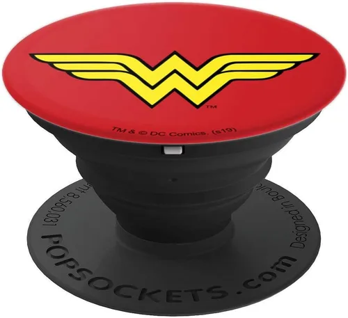 Vista 4 de Wonder Woman Classic Logo PopSockets - Agarre y soporte para teléfonos y tabletas, Negro
