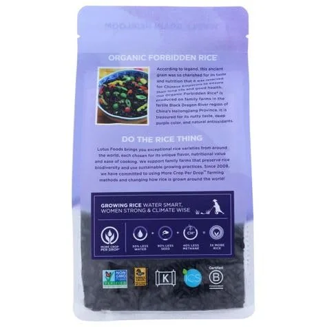 Vista 4 de Lotus Foods Organic Forbidden Black Rice 15 oz (Pack of 6)