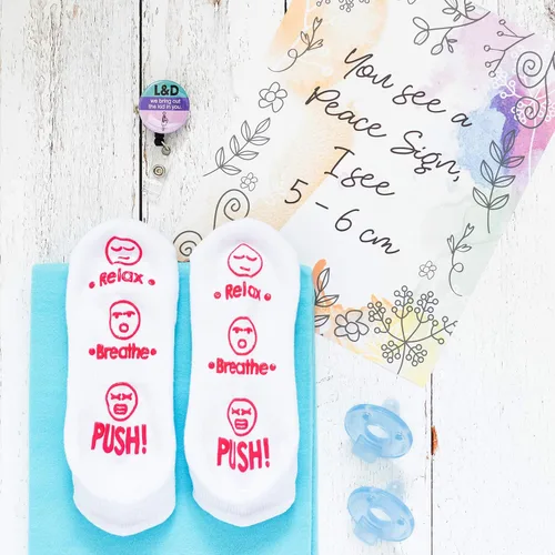 Vista 5 de Calcetines de parto y parto - Divertido regalo de empuje para futura mamá