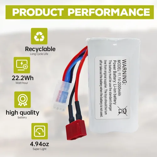 Vista 4 de sea jump 2 unids 11.1V 2000mAh T Plug batería de litio para R608 2104 210E 200E sin escobillas de alta velocidad refrigeración por agua RC lancha