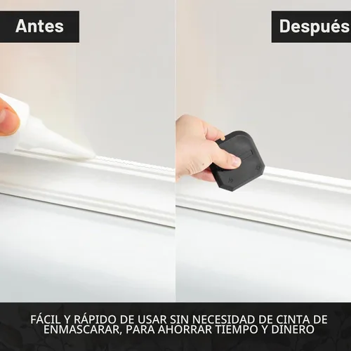 Vista 3 de Outus Set de 2 herramientas de calafateo, herramienta de sellado de silicona y lechada para baño, cocina y piso (negro)