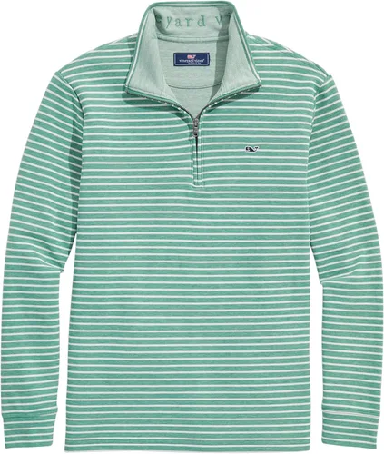Vista 10 de vineyard vines Suéter con cremallera de un cuarto para hombre Gorra blanca