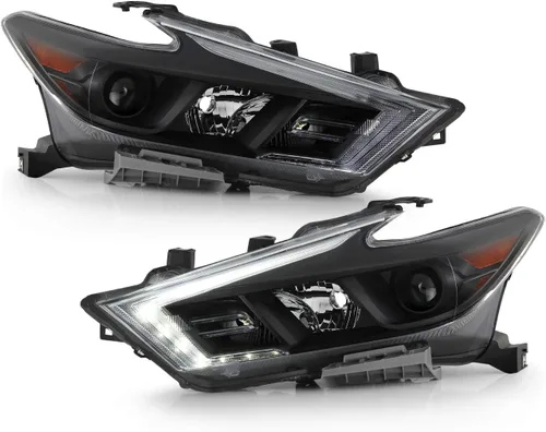 Vista 6 de AKKON – Compatible con Maxima S SL SV Sedan LED DRL 2016-2018 señal de giro cromado [tipo halógeno] par de faros delanteros conductor + pasajero