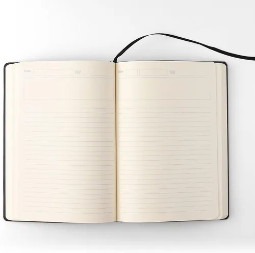 Vista 2 de Cuaderno negro para el trabajo, cuadernos de 8 x 6 pulgadas para tomar notas y escribir, diario de negocios de tapa blanda y bloc de oficina sin