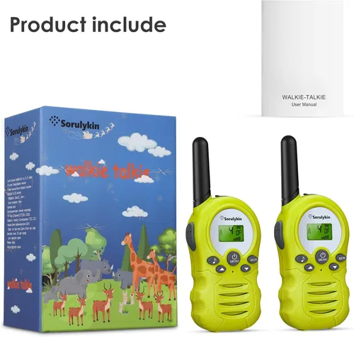 Vista 7 de Sorulykin Walkie Talkies para niños de 22 canales radio de 2 vías de hasta 19mi interfaz de mano para niños y niñas para salir al aire libre