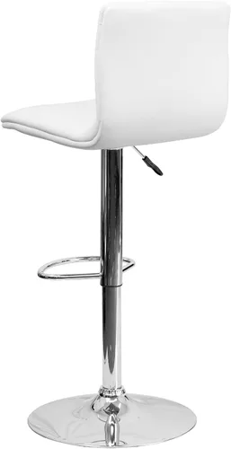 Vista 35 de Flash Funiture silla de bar ajustable con base cromada, Vinilo, Gris