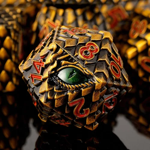 Vista 13 de 1 dado de metal D20 DND – Dados poliédricos gigantes metálicos de 20 caras, dados grandes de 1.378 in de ojo de dragón para juego de mesa