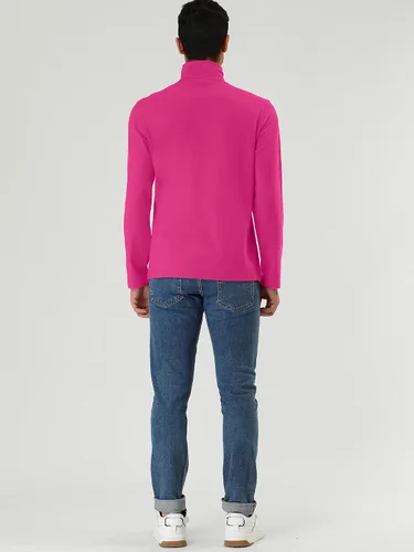 Vista 5 de uxcell Camiseta de cuello alto para hombre, ajuste entallado, manga larga, cuello de tortuga