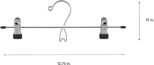 Vista 2 de Organize It All Add-On - Colgador de ropa para falda y plantas cromadas con clips (paquete de 3)