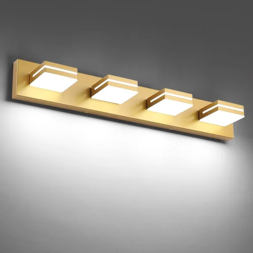 Vista 56 de SineRise - Moderna lámpara LED para tocador de baño (2 luces, 39.4 cm, regulable), iluminación de pared de baño moderna de acrílico cepillado sobre