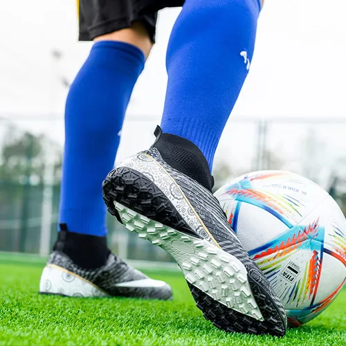 Vista 6 de WINGFAI Zapatos de fútbol para hombre, zapatos de fútbol profesionales de alta calidad, transpirables, atléticos para exteriores e interiores, tenis
