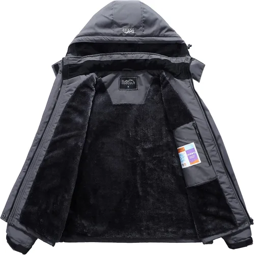 Vista 3 de Pooluly - Chaqueta de invierno para esquísnowboard para mujer, con capucha, impermeable, rompeviento
