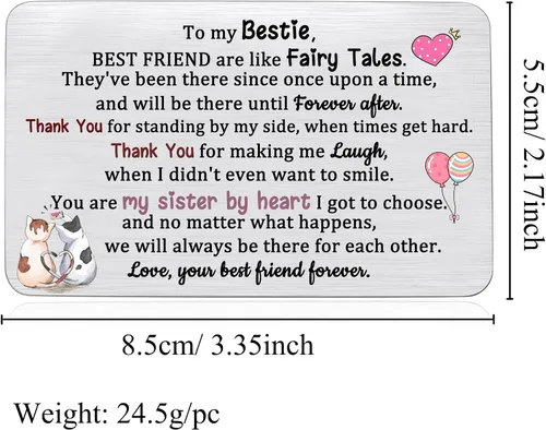 Vista 6 de Tarjeta de felicitación de cumpleaños con texto en inglés "True Friendship appreciate", regalos de despedida de graduación, regalo personalizado