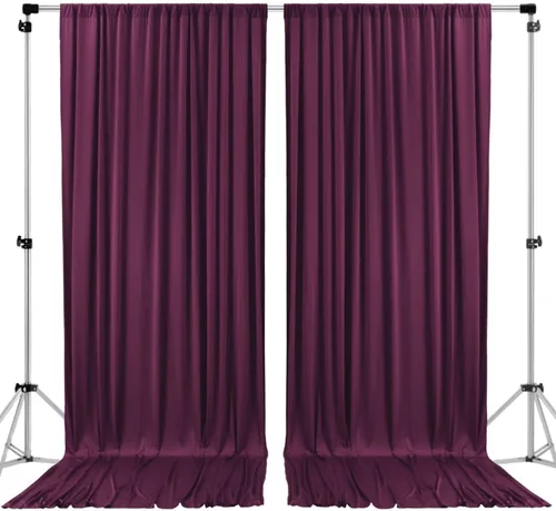 Vista 19 de AK TRADING CO. Cortinas de telón de fondo de poliéster beige de 10 x 10 pies con bolsillos para varillas - Cortinas para decoración de ventanas