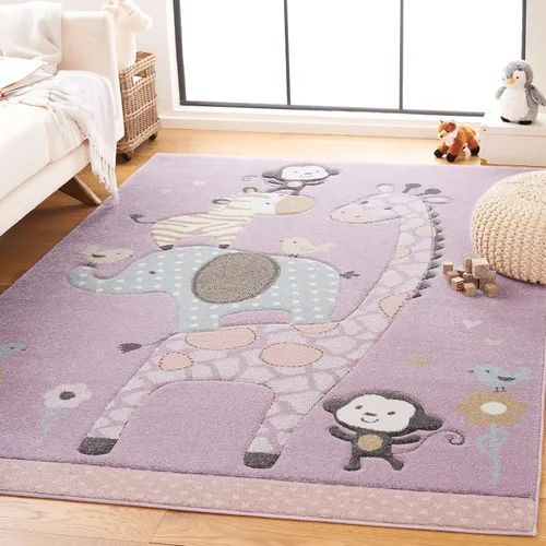 Vista 7 de SAFAVIEH Carousel Kids Collection - Alfombra decorativa de 2 x 3 pies, color marfil, diseño animal, no desprende pelusa y de fácil cuidado, ideal