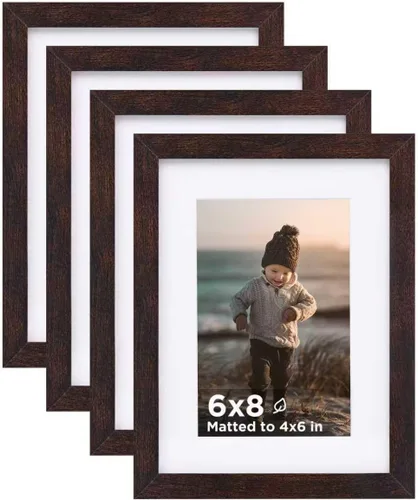 Vista 60 de KINLINK Marco de Fotos A3 Negro Juego de 4, Marcos de Fotos de Madera con Paspartú A4 con Plexiglás para A4 con Paspartú o A3 sin Paspartú