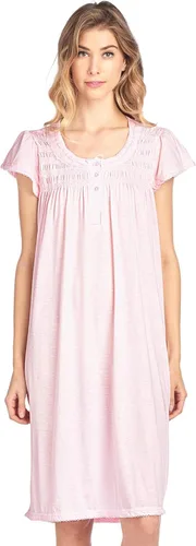 Vista 9 de Casual Nights Camisón de manga larga para mujer, diseño floral. Azul
