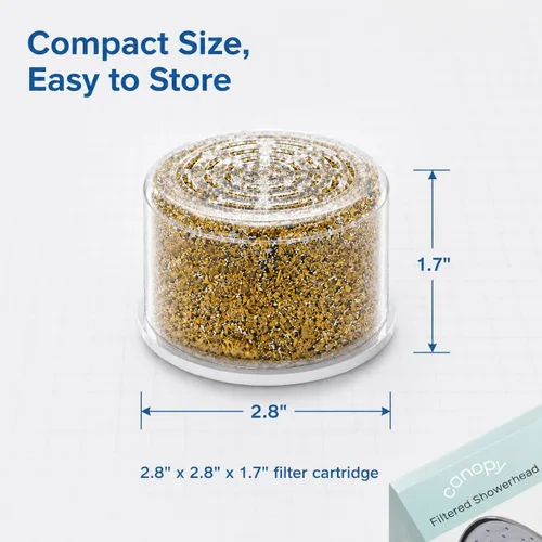 Vista 6 de Filtro de repuesto de agua para cabezal de ducha filtrado, compatible con cabezal de ducha filtrado CANOPY para eliminar el cloro y sustancias
