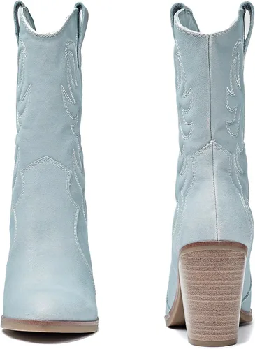 Vista 2 de NVOSRUO Botas de invierno para mujer, botas de nieve impermeables, botas frías ya sean cálidas, acogedoras y cómodas botas de media pantorrilla.