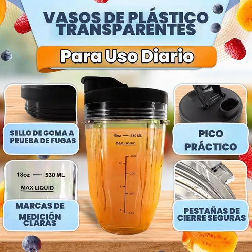 Vista 6 de Vasos de repuesto de 18 onzas para licuadora Ninja, paquete de 2, diseño Vasos de licuadora compatibles con los modelos BL480/450/480D, Auto IQ 18