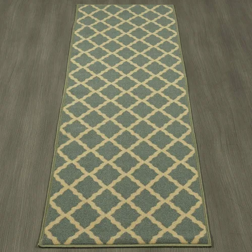 Vista 3 de Ottomanson Glamour Collection - Alfombra para cocina, baño y pasillo, antideslizante, diseño de enrejado marroquí contemporáneo
