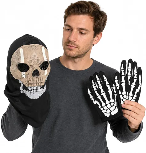 Vista 2 de Ghost Balaclava Skeleton Ski Mask Halloween Cosplay Ghost Skull Mask 2