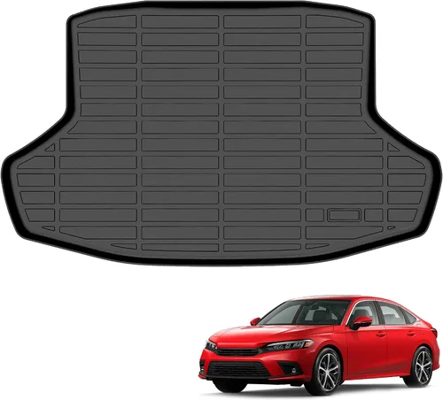 Vista 20 de Auxko Alfombrillas para todo tipo de clima, tapete de carga con respaldo para Honda Pilot 8 pasajeros 2016-2022, forros de elastómero termoplástico