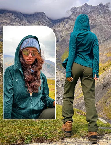 Vista 80 de TBMPOY Chaquetas con capucha y protección solar UPF 50+ para mujer, ligeras, de manga larga, para senderismo, exteriores, con cremallera completa