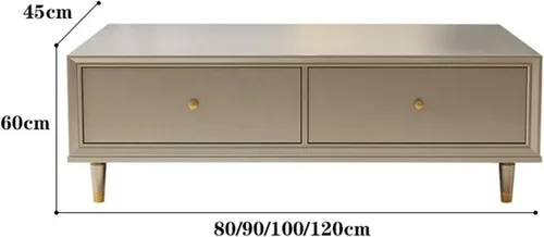 Vista 2 de Mesa auxiliar para sofá de sala de estar, mesa auxiliar rectangular clásica, mesa de centro moderna y lujosa, con cajón de almacenamiento de gran