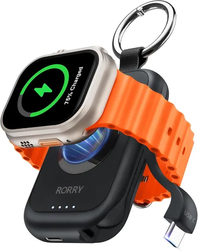 Vista 8 de RORRY CharmGo - Cargador para Apple Watch, cargador portátil de 2500 mAh Azul