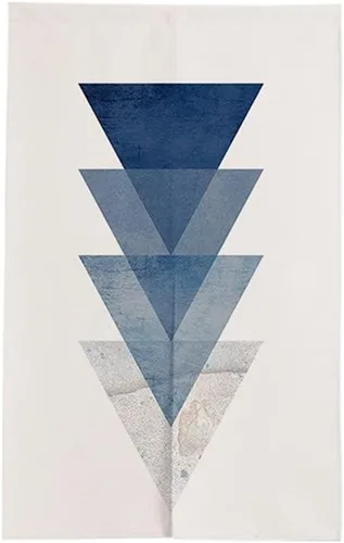 Vista 3 de MYRU Tapiz geométrico japonés Noren para cortina (triángulo degradado, 33.5 x 59 pulgadas)
