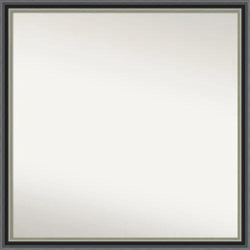Vista 245 de Amanti Art Espejo de baño negro para sobre el fregadero, 23 x 23 pulgadas, espejo cuadrado negro Ashton, marco de madera tradicional mediano, se