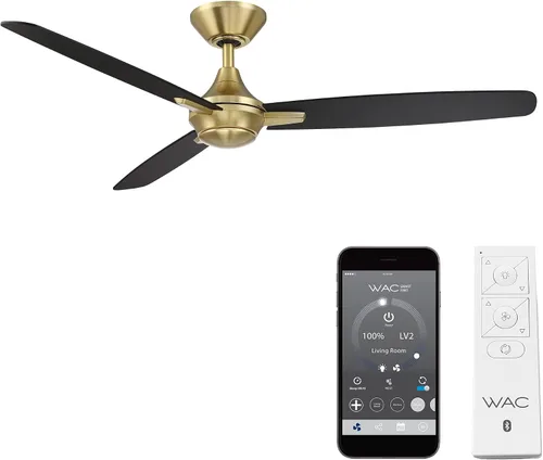 Vista 14 de WAC Lighting Blitzen Ventilador de techo inteligente de aluminio de 3 aspas en níquel cepillado