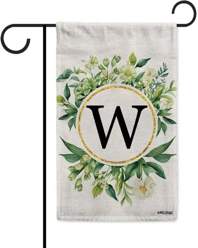 Vista 34 de Monogram Initial Letter P House Flag Flower Wreath Simple Style Letter Flag 28x40 Inch Vertical Double Sided for Outdoor Yard Decor