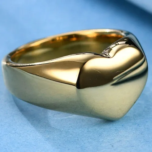 Vista 2 de Jude Jewelers Anillo de aniversario de promesa de boda de acero inoxidable en forma de corazón clásico y simple, Metal, Zirconia cúbica