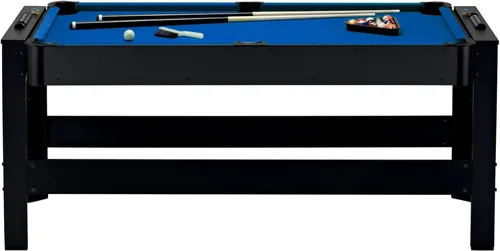 Vista 13 de Fat Cat 3-in-1 6' Flip Multi-Game Table Campo de juego de tela azul